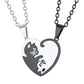 Custom Cat Heart Matching Necklace For Couple