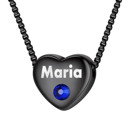 Custom Heart Necklace BLack