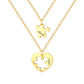 Custom Heart Puzzle Piece Matching Necklaces For Couples gold