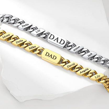 Custom 1-10 Multi Names Cuban Chain Bracelet in different color
