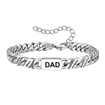 Custom 1-10 Names Beads Cuban Chain Bracelet