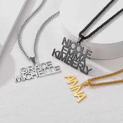 Custom 1-3 Rows Name Necklace in different color