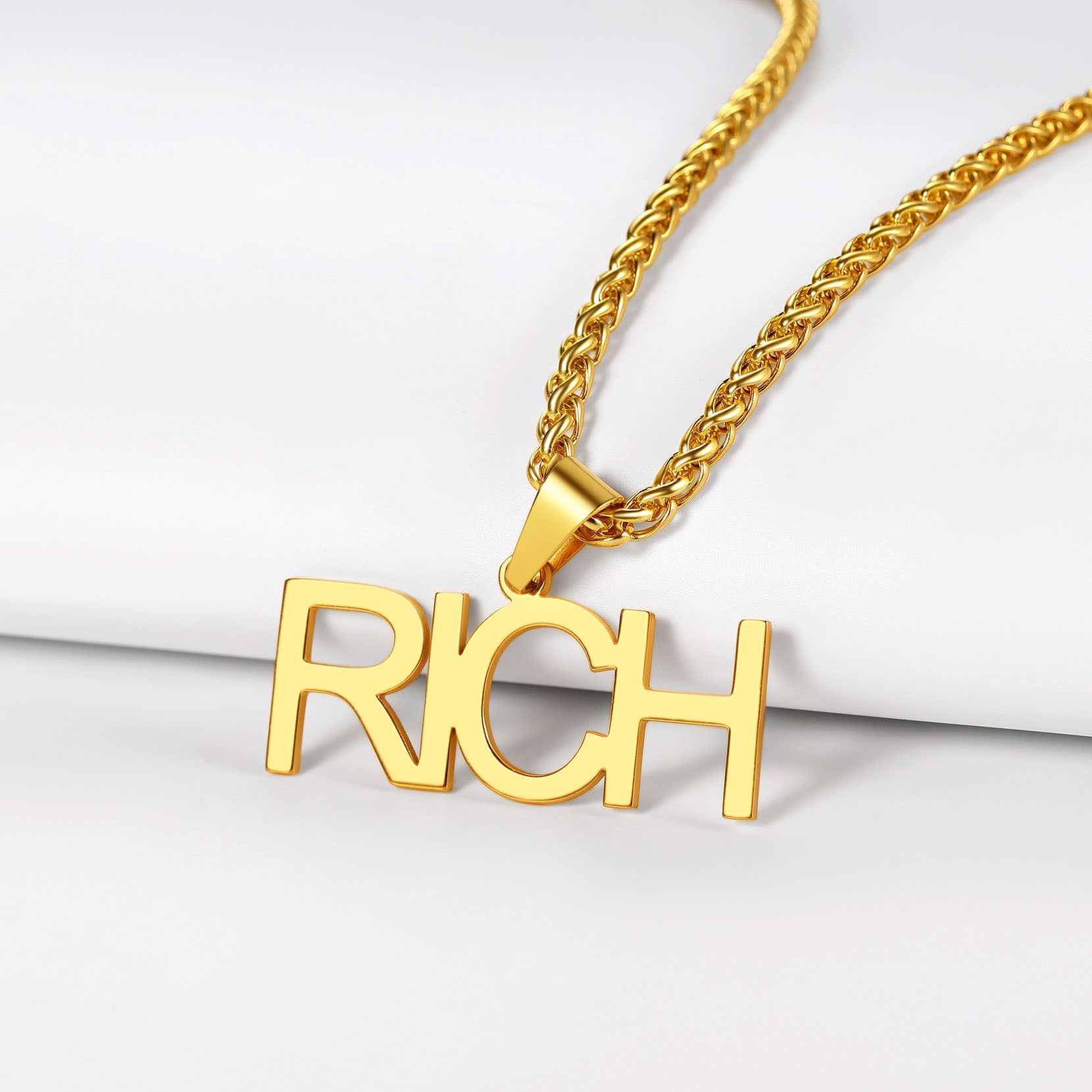 Custom 1-3 Rows Name Necklace in gold plated