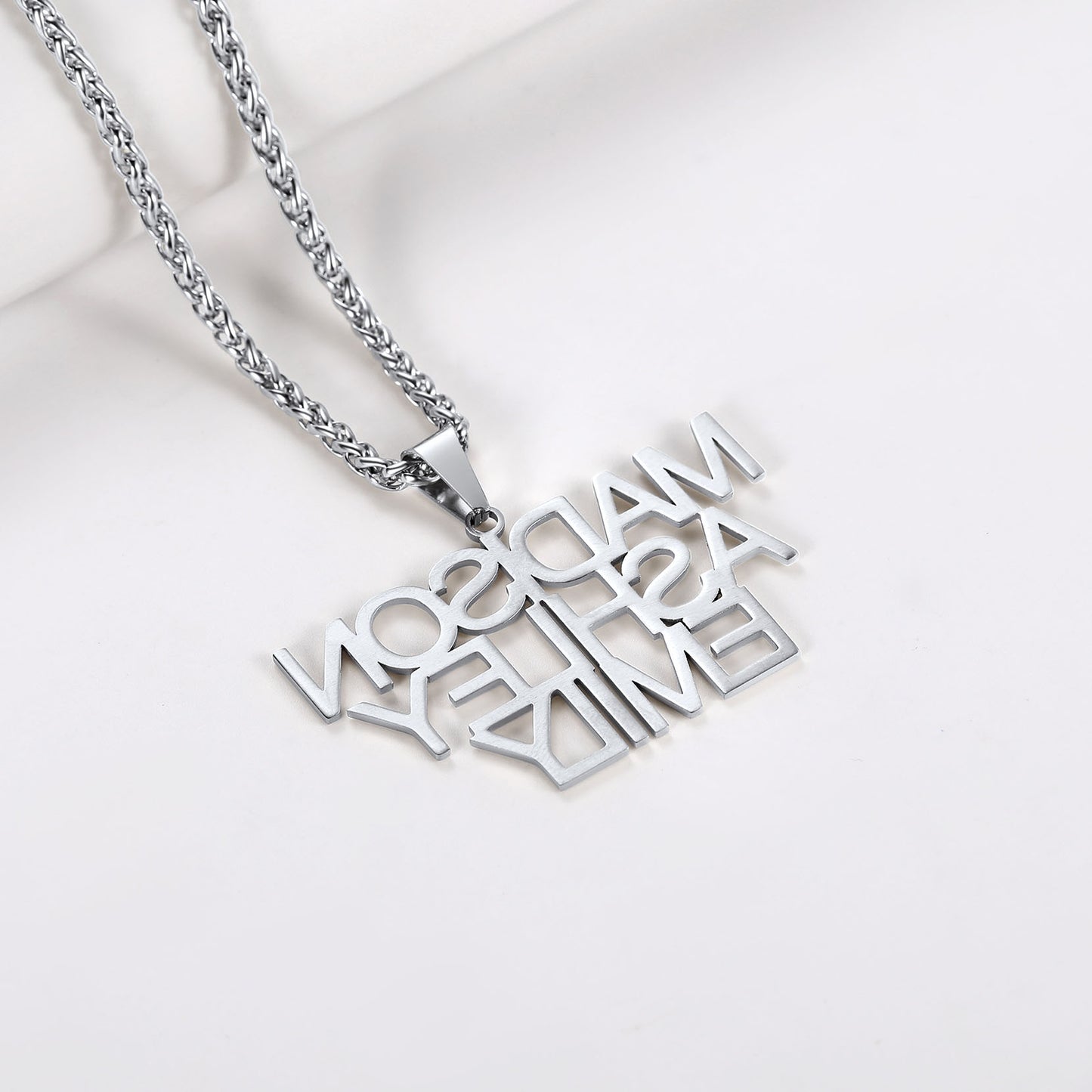 Custom 1-3 Rows Name Necklace in steel