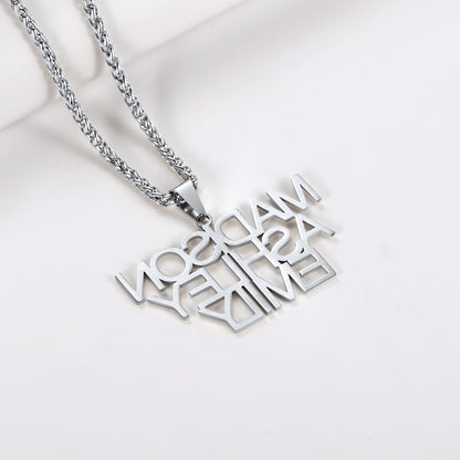 Custom 1-3 Rows Name Necklace in steel