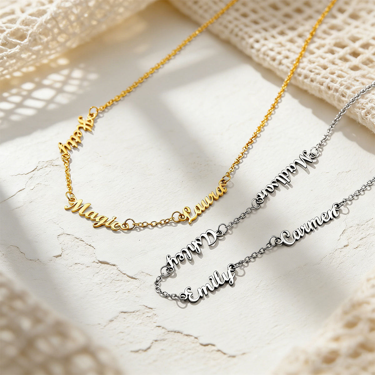 Custom 1-5 Multiple Name Choker Necklace in different color