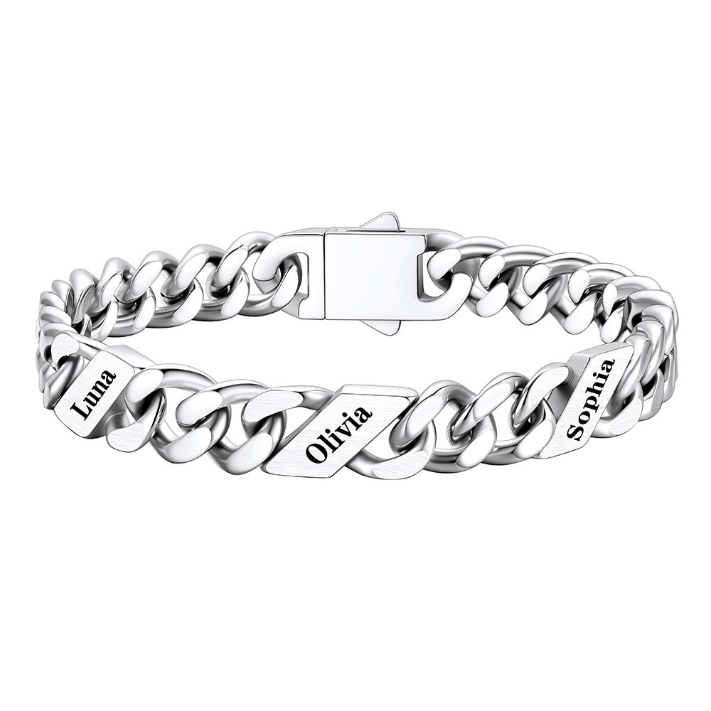 Custom 1-6 Multi Names Cuban Chain Bracelet 
