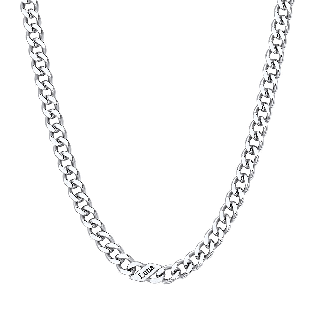 Custom 1-6 Names Cuban Chain Necklace 5mm 1 name