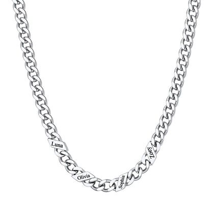 Custom 1-6 Names Cuban Chain Necklace 5mm 4 names