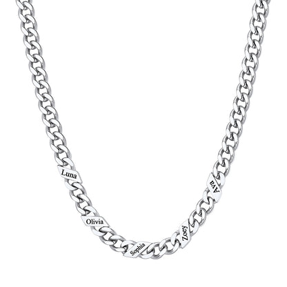 Custom 1-6 Names Cuban Chain Necklace 5mm 5 names