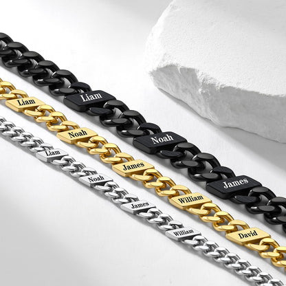 Custom 1-6 Names Cuban Chain Necklace 7/9/12MM in different color