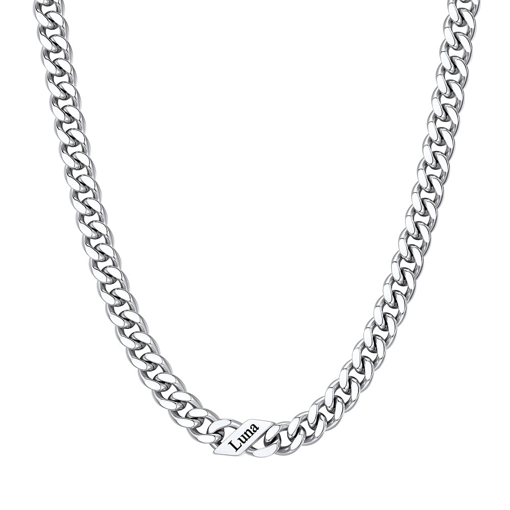 Custom 1-6 Names Cuban Chain Necklace 7mm 1 name