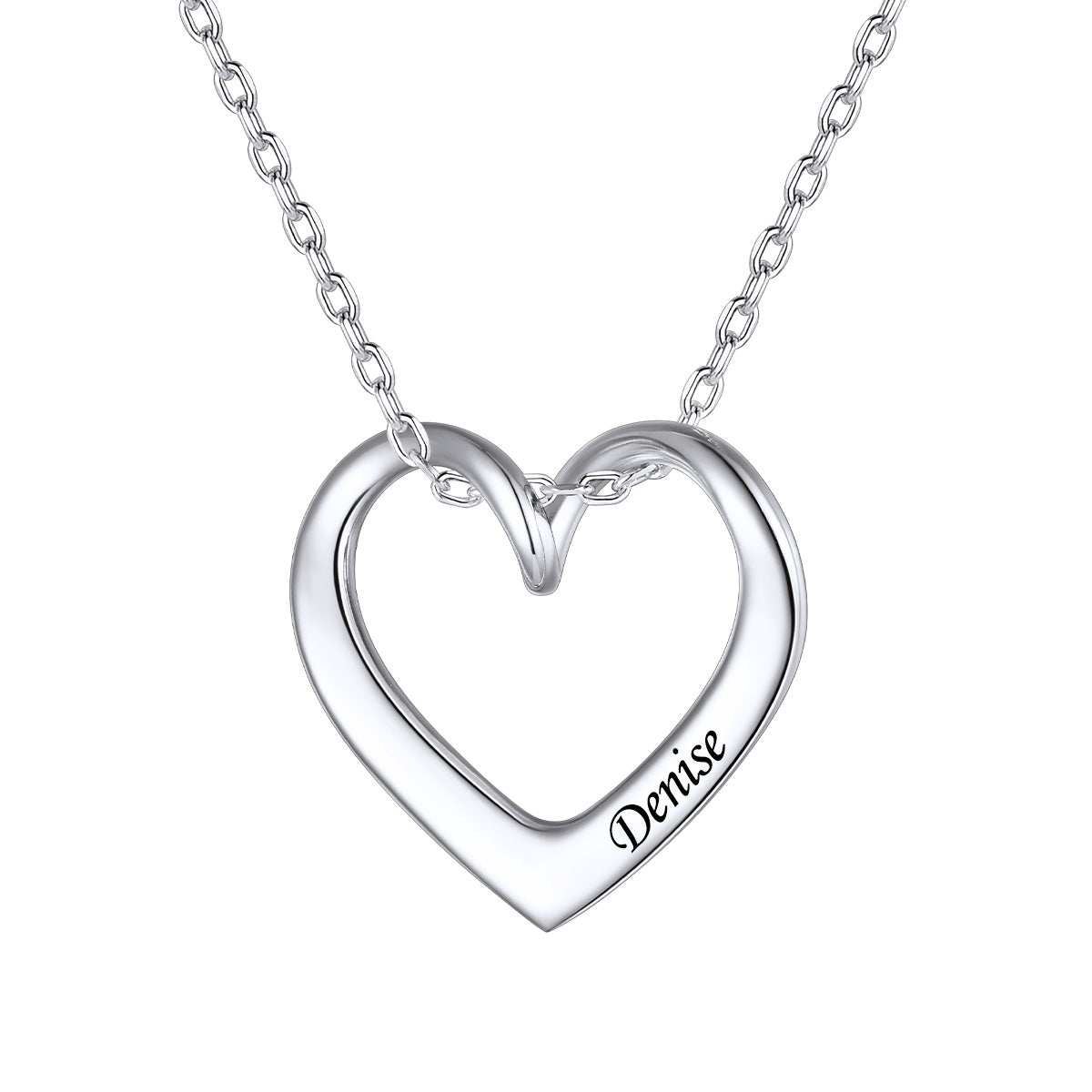 Custom 1 Heart Necklace in Sterling Silver