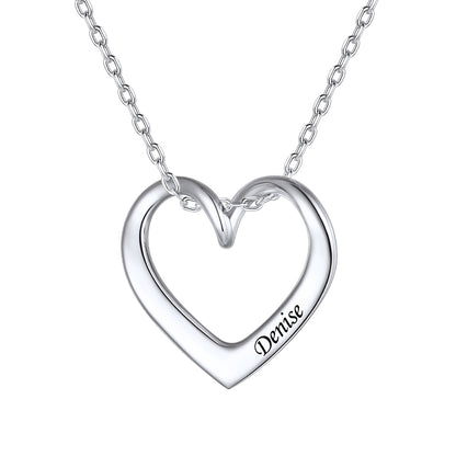 Custom 1 Heart Necklace in Sterling Silver