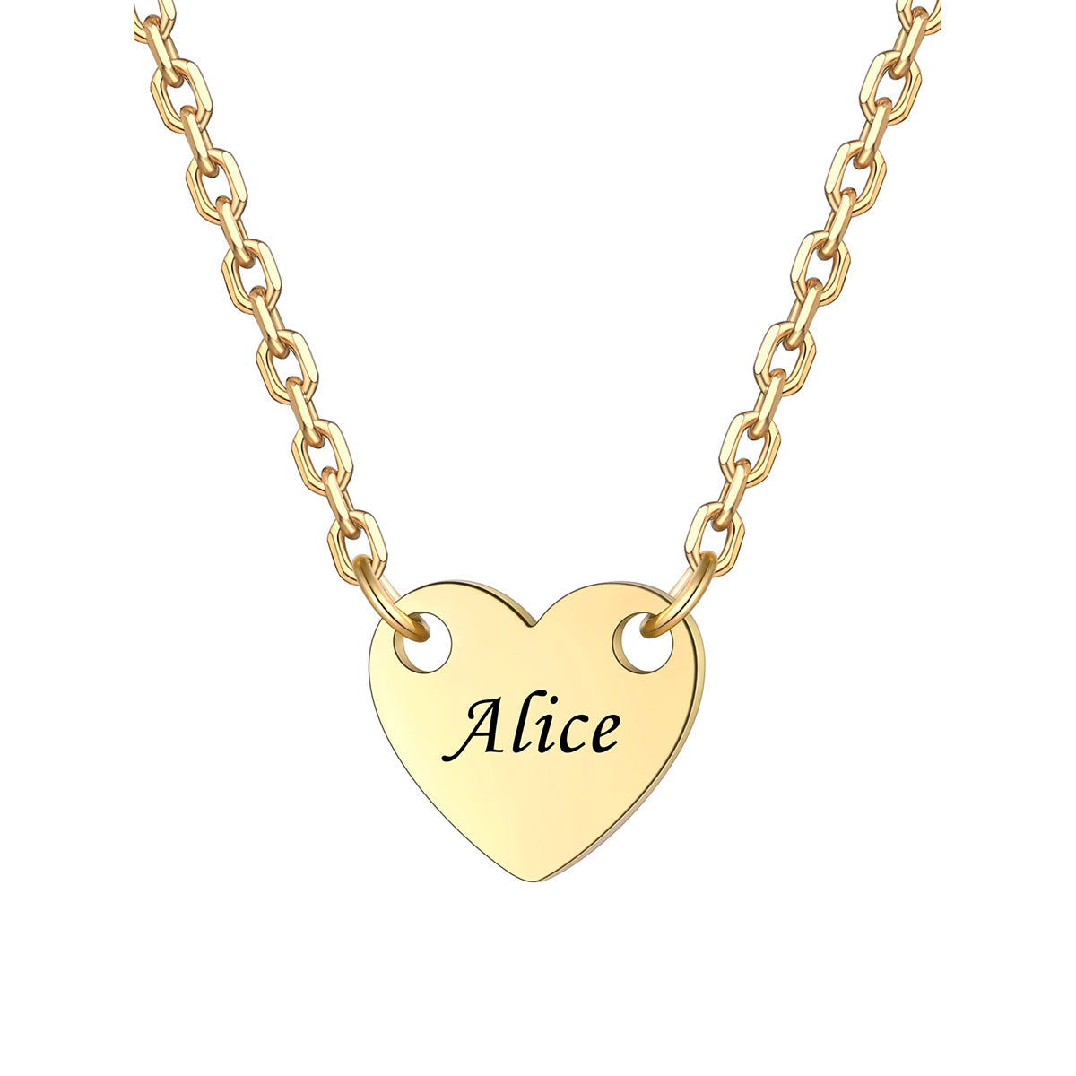 Custom 1 Hearts Name Necklace Gold Plated