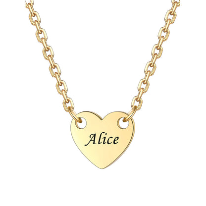 Custom 1 Hearts Name Necklace Gold Plated