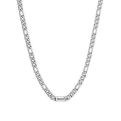 Custom 1 Name Figaro Chain Necklace