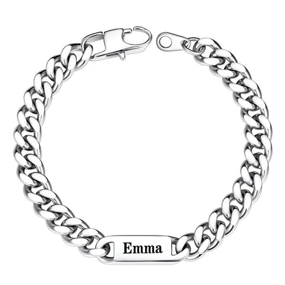 Custom 1 Names Cuban Chain Bracelet 