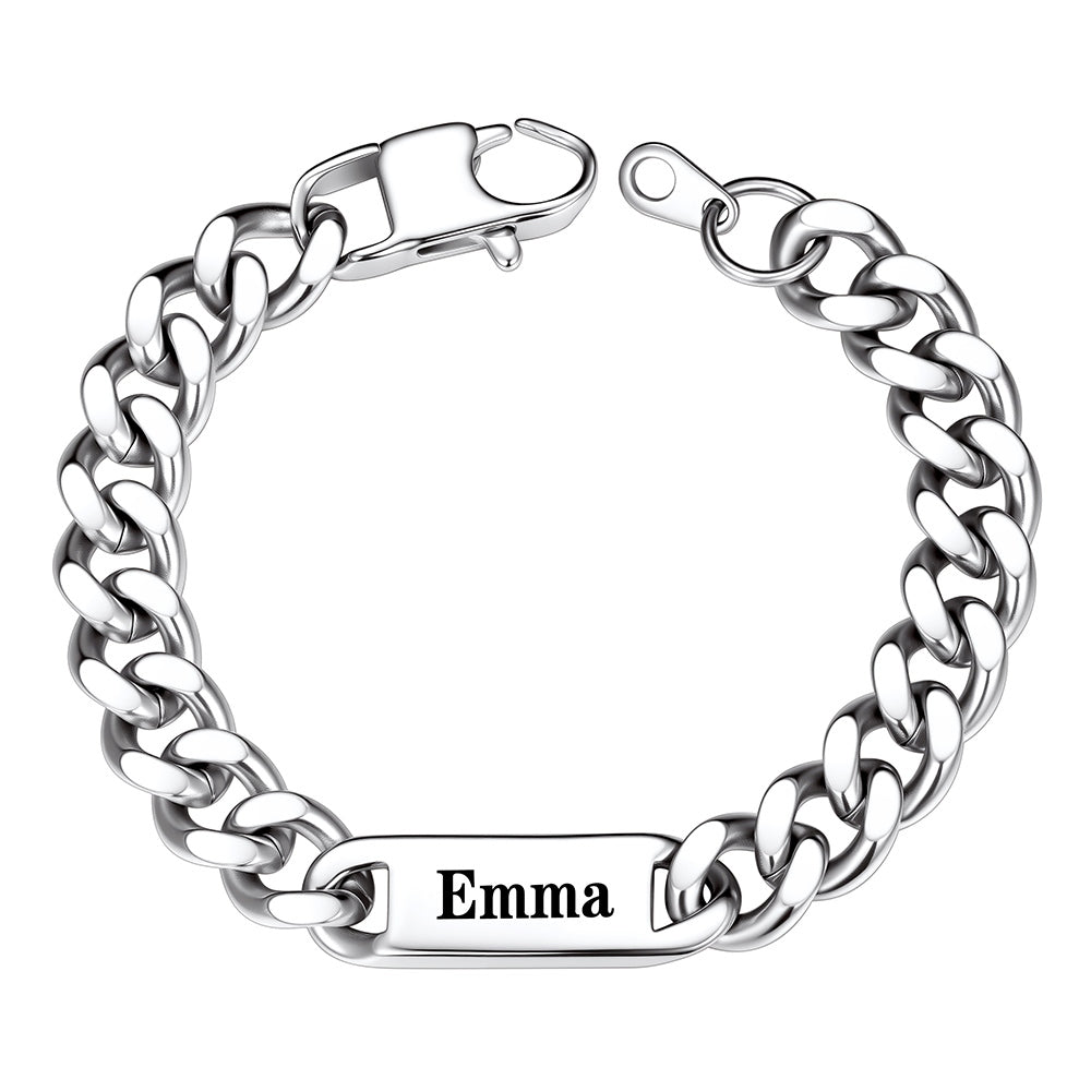 Custom 1 Names Cuban Chain Bracelet 9mm