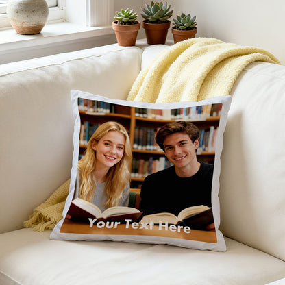 Custom 1 Photo Throw Pillow with Picture and Text