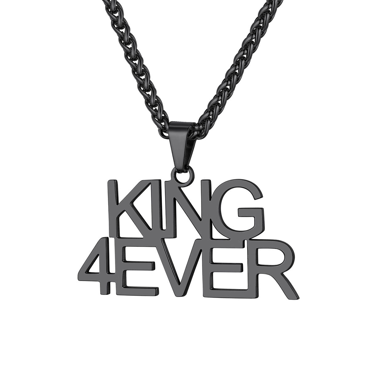 Custom 2 Rows Name Necklace Black Plated