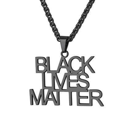 Custom 3 Rows Name Necklace Black Plated