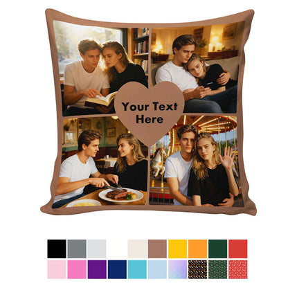 Custom 4 Photos Throw Pillow