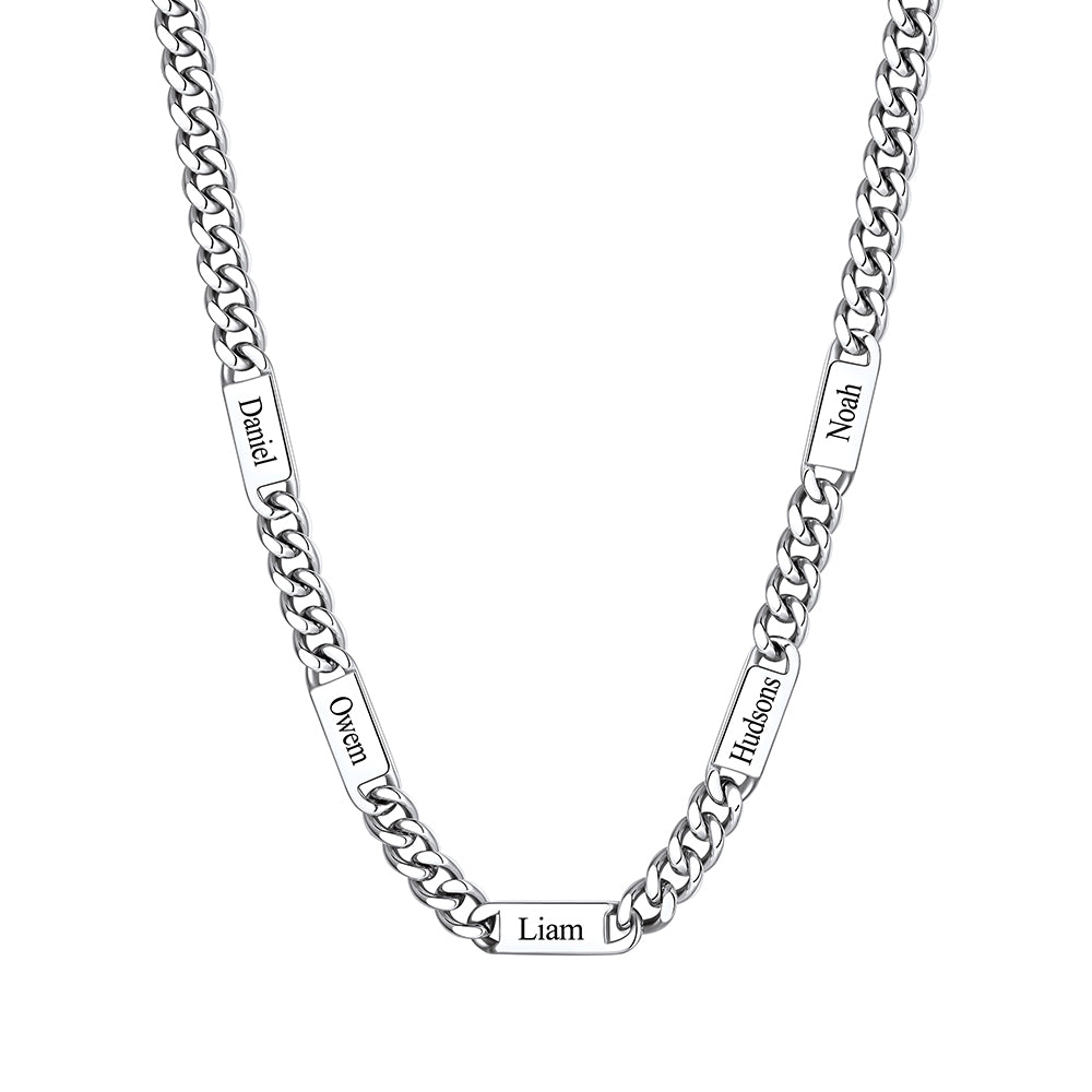 Custom 5 Name Cuban Chain Necklace 9mm