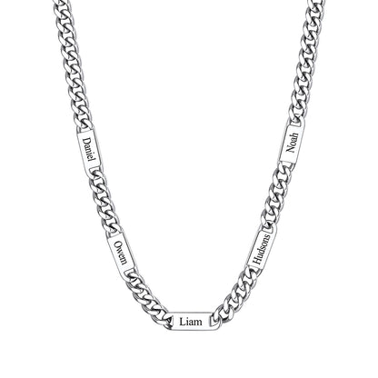 Custom 5 Name Cuban Chain Necklace 9mm