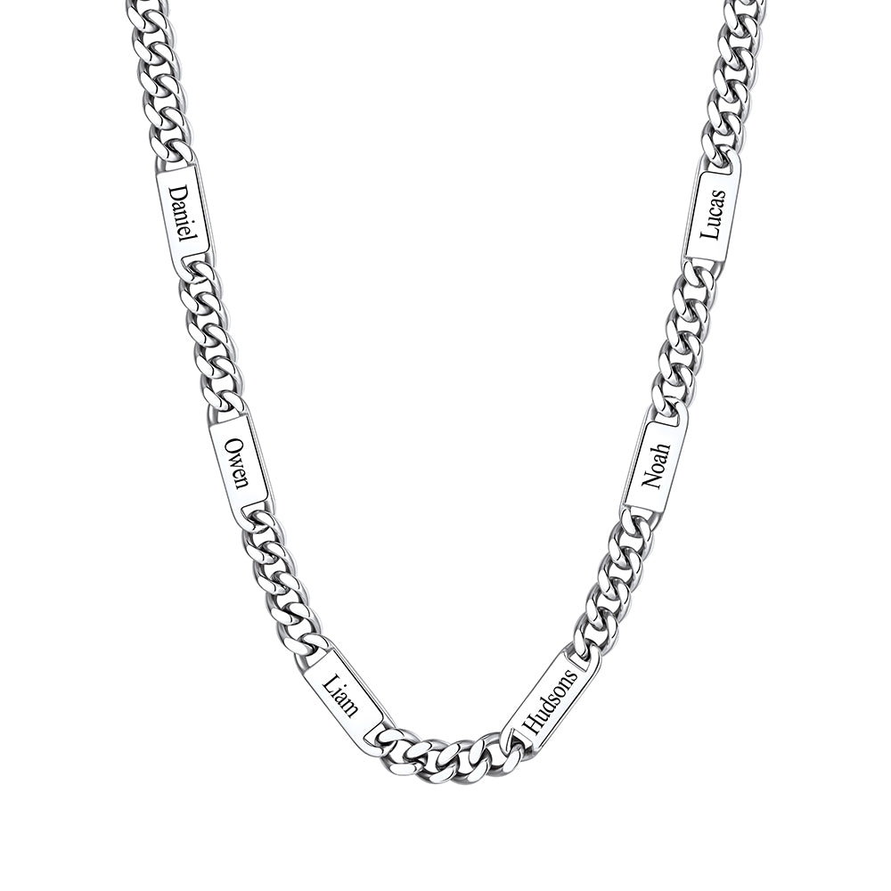 Custom 6 Name Cuban Chain Necklace 9mm