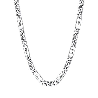 Custom 6 Name Cuban Chain Necklace 9mm