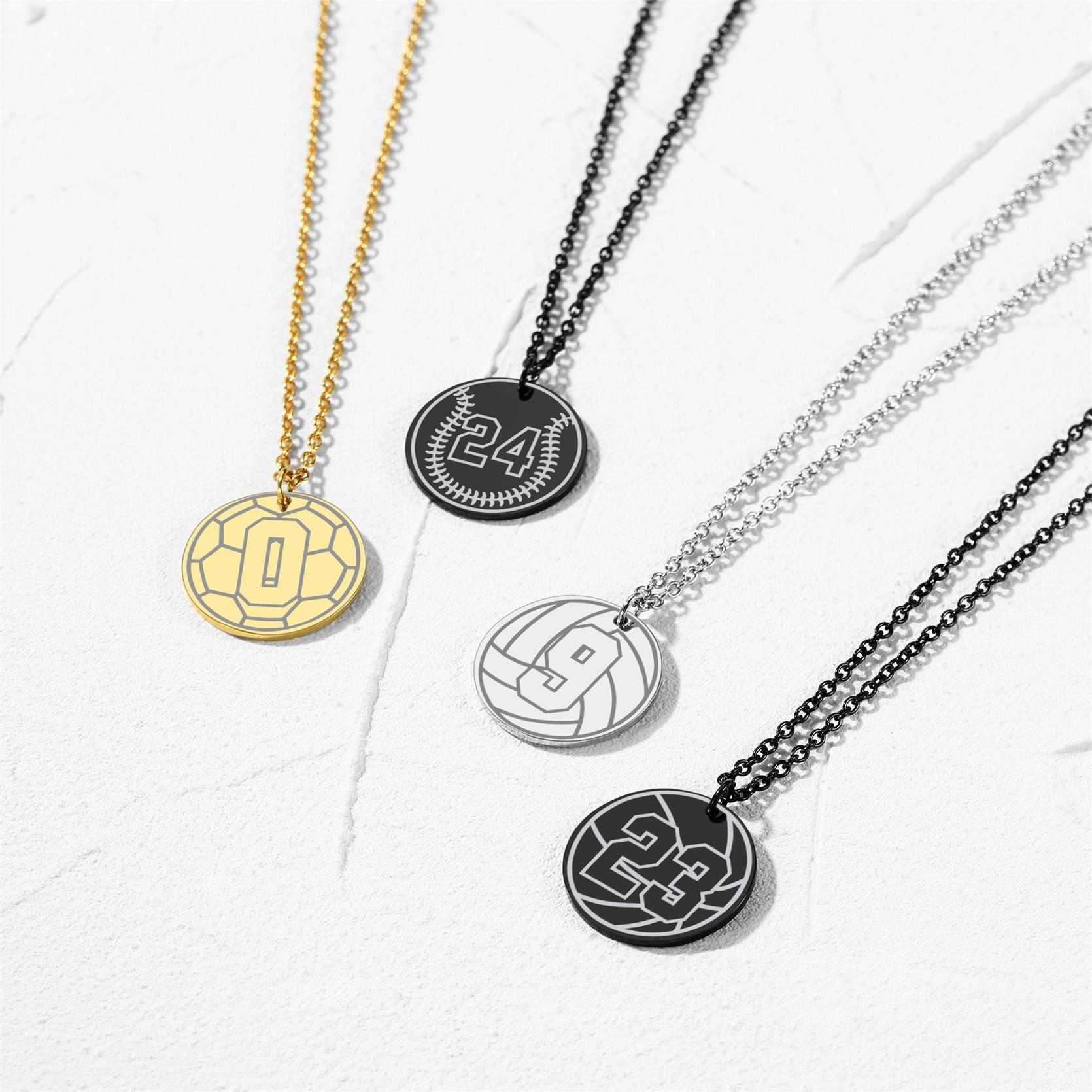 Custom Ball Sport Necklaces Jersey Number Necklace in different color