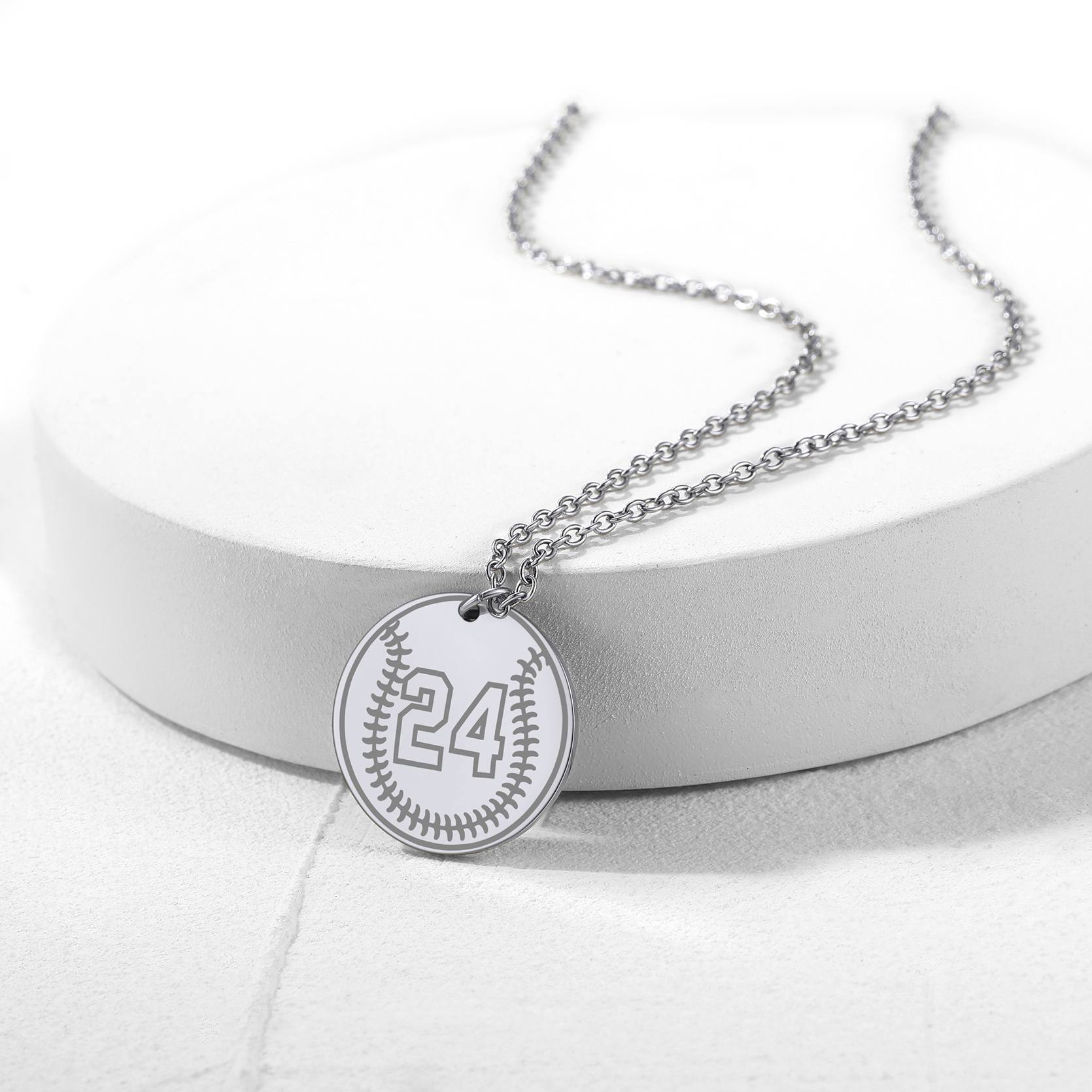 Custom Ball Sport Necklaces Jersey Number Necklace in steel
