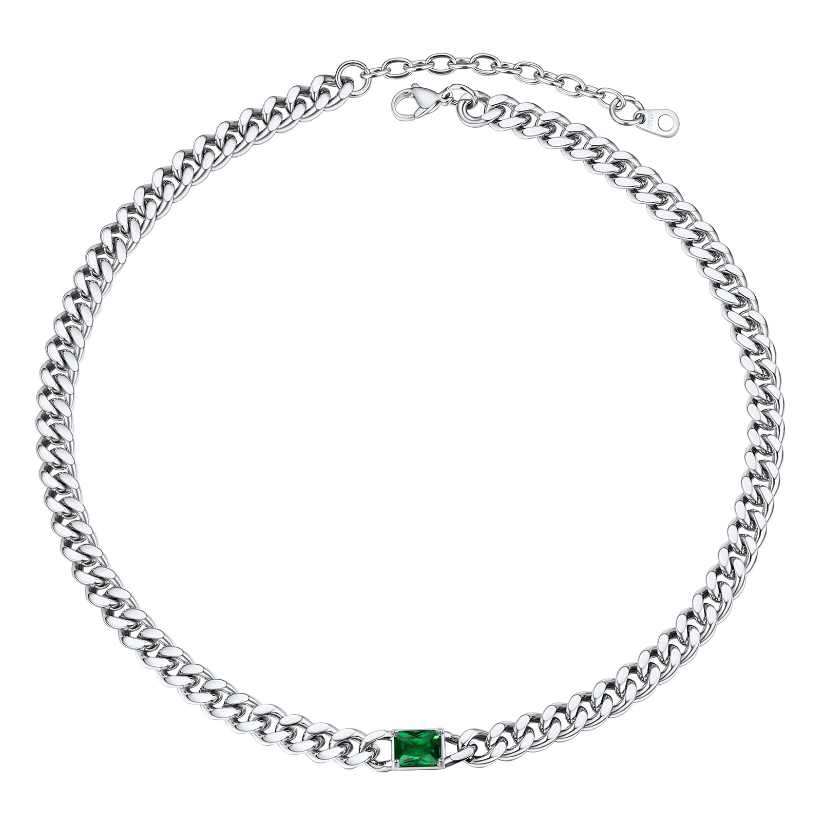 Custom Birthstone Cuban Link Choker Necklace