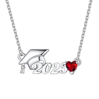 Custom Birthstone Graduation Necklace for Women