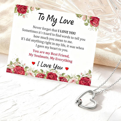 Custom Birthstone Names Beads Heart Necklace with greeting card