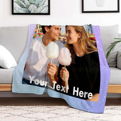Custom Blanket with 1 Photo and Text