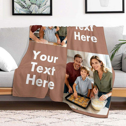 Custom Blanket with 2 Photos and Text