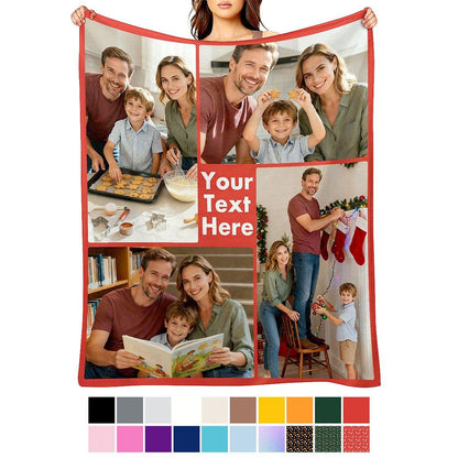 Custom Blanket with 4 Photo sand Text