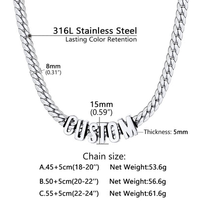 Custom Chain Initial Name Necklace: Dimension, Durable, Solid
