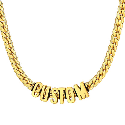 Custom Chain Initial Name Necklace for Men Women