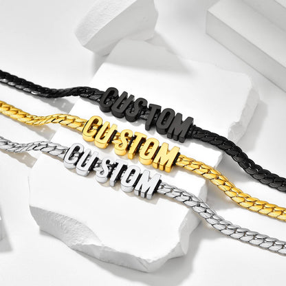 Custom Chain Initial Name Necklace in different color