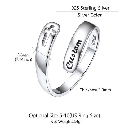Custom Cross Adjustable Inspirational Ring: Dimension, Durable, Solid