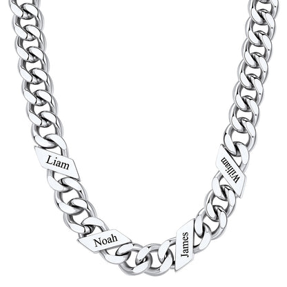 Custom Cuban Chain Necklace 12mm 4 names