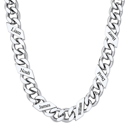 Custom Cuban Chain Necklace 12mm 6 names