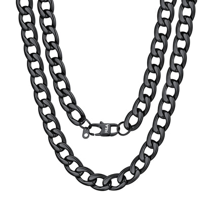 Custom Cuban Chain Necklace 12mm Black