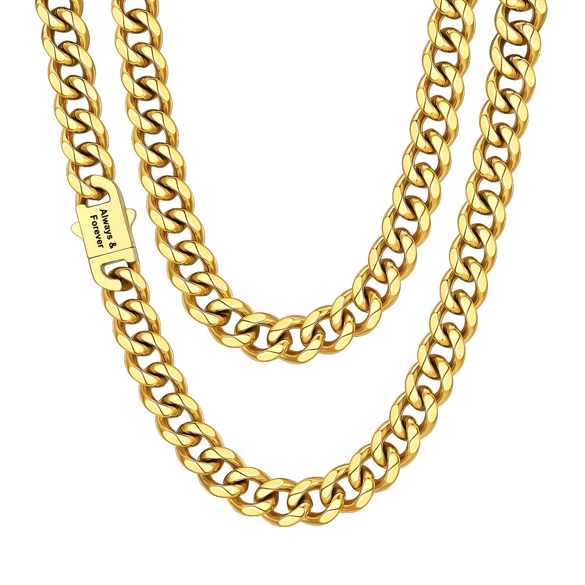 Custom Cuban Chain Necklace 12mm in Gold Plated