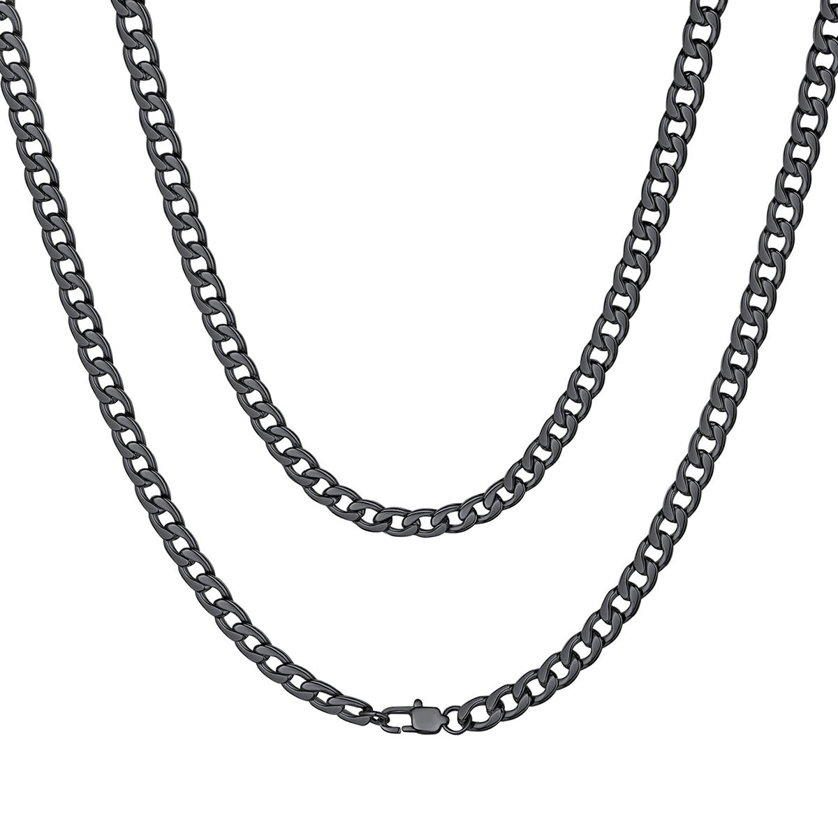 Custom Cuban Chain Necklace 5mm Black Plated