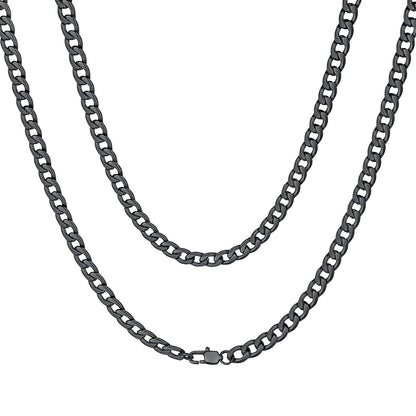 Custom Cuban Chain Necklace 5mm Black Plated