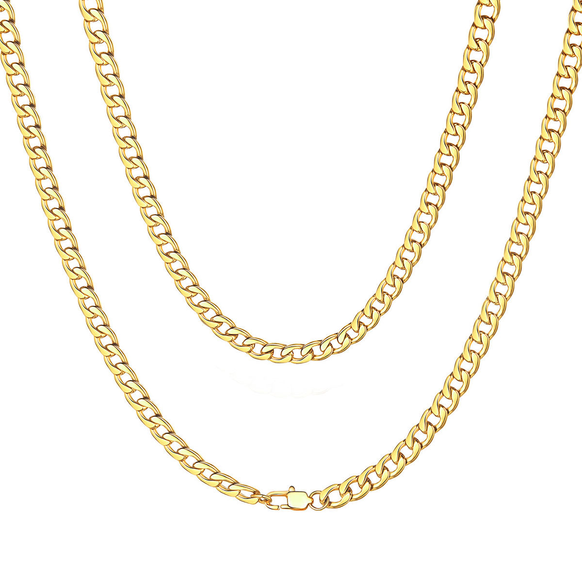 Custom Cuban Chain Necklace 5mm Gold Plated